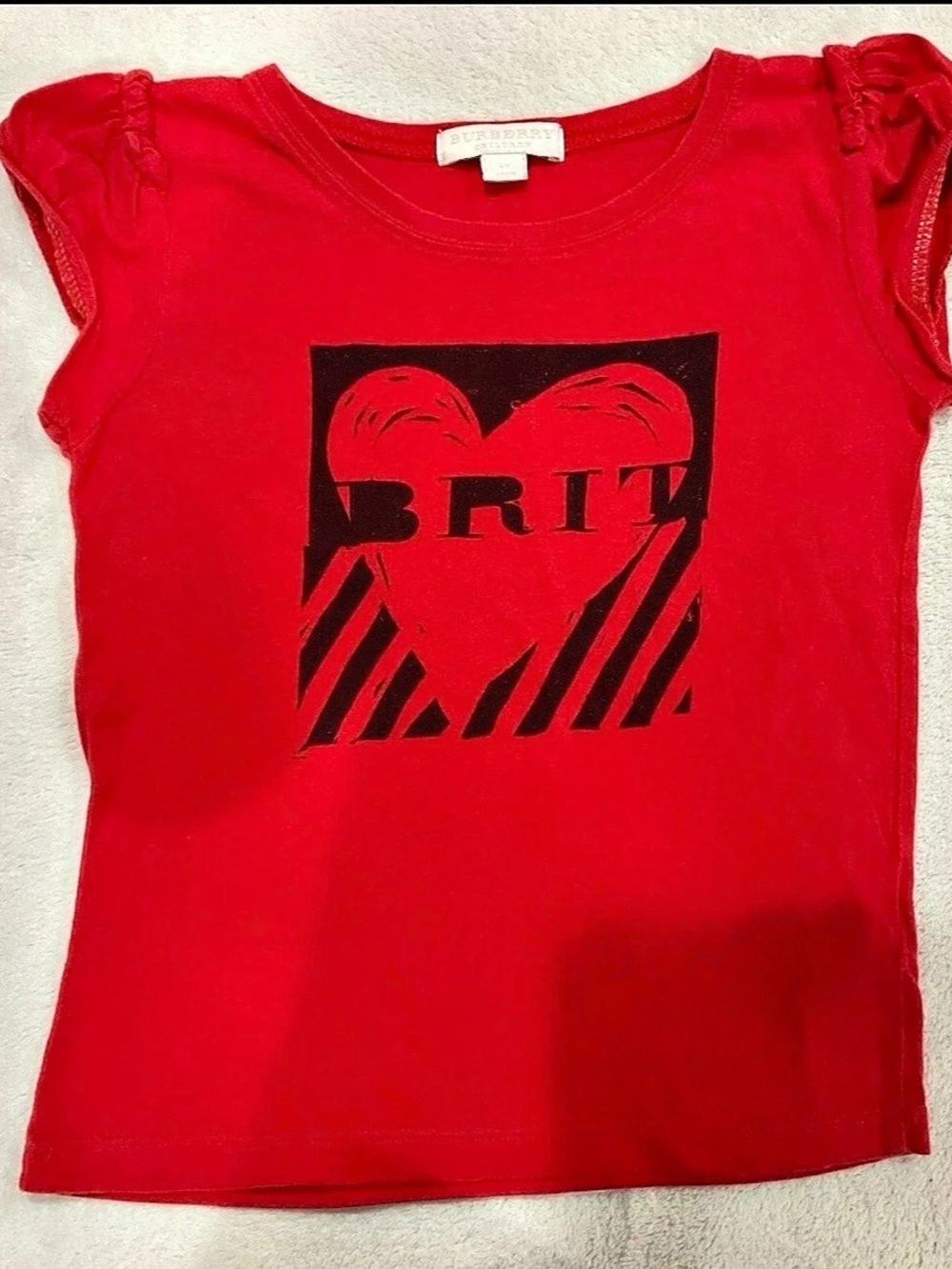 Burberry Red Graphic Short Sleeve Tee